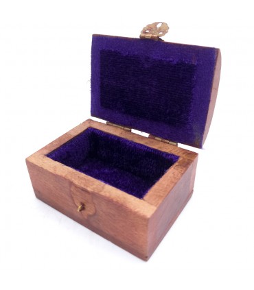 Pillendose aus Holz Indian Crafts mit Samt Khashabun Modell 3