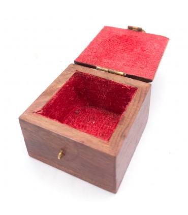 Pilulier en bois Artisanat indien avec velours Khashabun Modèle 4