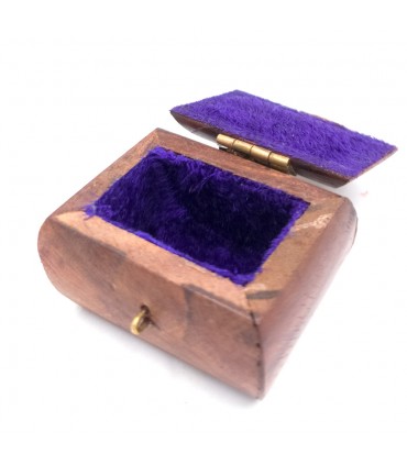 Pilulier en bois Artisanat indien avec velours Khashabun Modèle 5