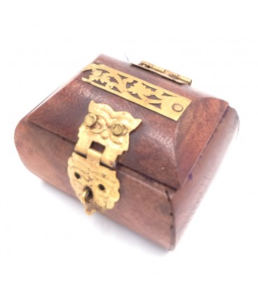 Pilulier en bois Artisanat indien avec velours Khashabun Modèle 5