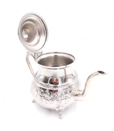 Moruna Alpaca Teapot Embossed Moroccan Crafts - Maghreb aadi Rijli Model