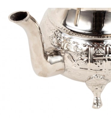 Moruna Alpaca Teapot Embossed Moroccan Crafts - Maghreb aadi Rijli Model