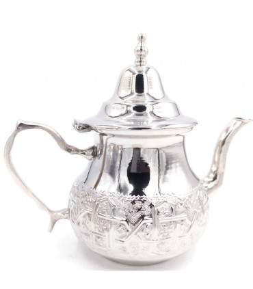 Moruna Alpaca Teapot Embossed Moroccan Crafts - Model Maghreb aadi