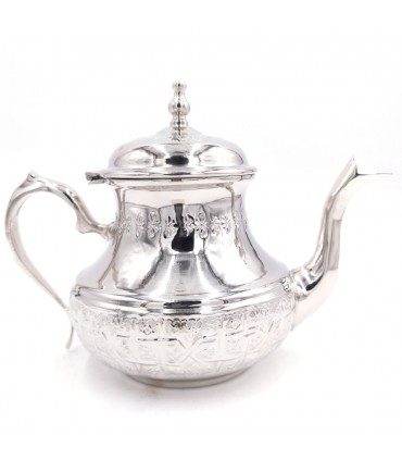 Tetera para Té Moruno Marroquí Alpaca Repujada Artesanía Marroquí - Modelo Galida