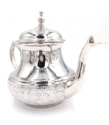 Teapot for Moroccan Moorish Tea Alpaca Embossed Moroccan Crafts - Galida Model