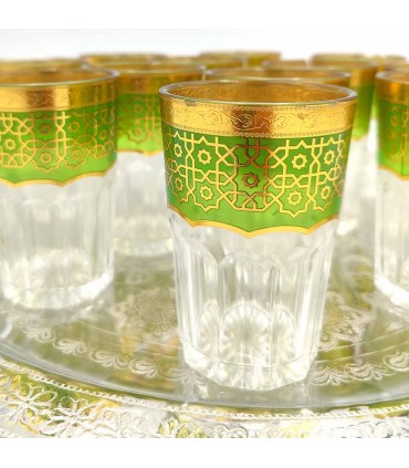 Set of 12 Large Moorish Tea Glasses - Andalusian Decoration - Mozarabe Model 180ml