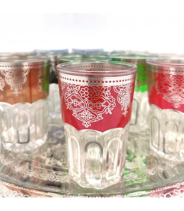 Juego 12 Vasos te Moruno Grandes - Decoración Andalusí - Modelo Qalea 180ml