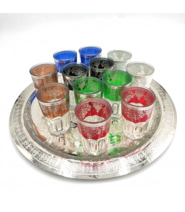 Juego 12 Vasos te Moruno Grandes - Decoración Andalusí - Modelo Qalea 180ml