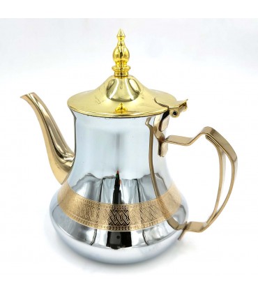 Théière Induction Inox Style Arabe Or et Argent Modèle Hevicho