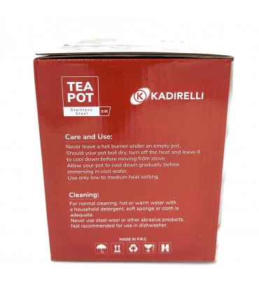 Bule Grande de Indução em Aço Inoxidável Chá e infusões de alta qualidade Modelo Kadirelli 1600ml