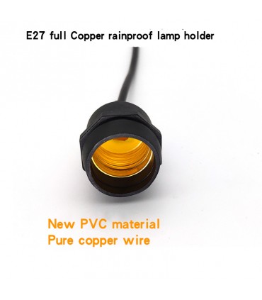 Cabo LED à prova d'água IP67 com suporte de lâmpada à prova de fogo integrado, E27 500 cm