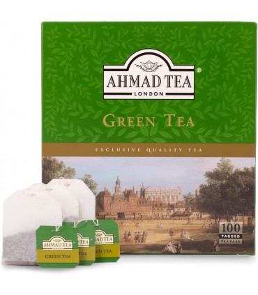 Thé vert Ahmad Tea London 100 sachets Infusion de grande qualité
