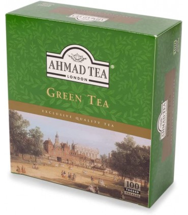 Tè verde Ahmad Tea London 100 bustine Infusione di ottima qualità