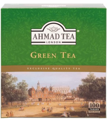 Thé vert Ahmad Tea London 100 sachets Infusion de grande qualité