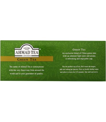 Thé vert Ahmad Tea London 100 sachets Infusion de grande qualité