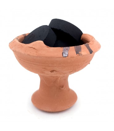 Encensoir en argile brûleur d'encens artisanat marocain modèle Fuhain