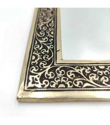 Miroir Laiton Nickelé Décor Marocain Arche Arabe Modèle MARRAKECH 2