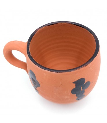Tasse en céramique marocaine en terre cuite peinte à la poix naturelle - Désinfectant naturel - Rafraîchissant - Modèle Kitran