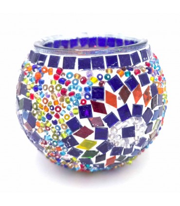 Porta velas Cristal Detalles Incrustados Artesanía Turca Decoración Otomana Tamaño Nº 2