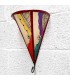 Leather Lampshade Applique Painted with Henna - Andalusian Decoration - Moroccan Crafts - Kis Model