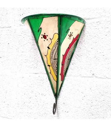 Aplicar Abajur de Couro Pintado com Henna - Decoração Andaluza - Artesanato Marroquino - Modelo Kis