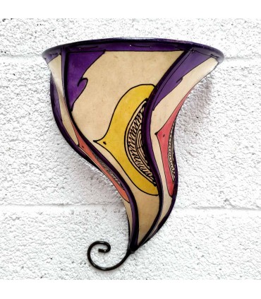 Leather Lampshade Applique Painted with Henna - Andalusian Decoration - Moroccan Crafts - Aadein Mix Model