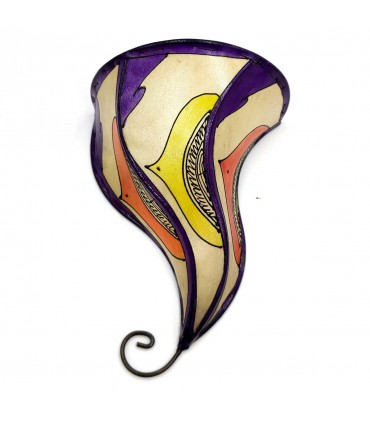 Aplique de Abajur de Couro Pintado com Hena - Decoração Andaluza - Artesanato Marroquino - Modelo Aadein Mix