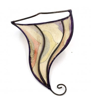 Applique con paralume in pelle dipinta con henné - Decorazione andalusa - Artigianato marocchino - Modello Aadein Mix