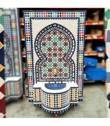 Terraço ou Jardim Fonte Mosaico Mourisco Andaluz Zellige - Modelo Al Karawi