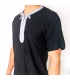 Chemise noire T-shirt marocain orné de broderies de style arabe modèle Kamis