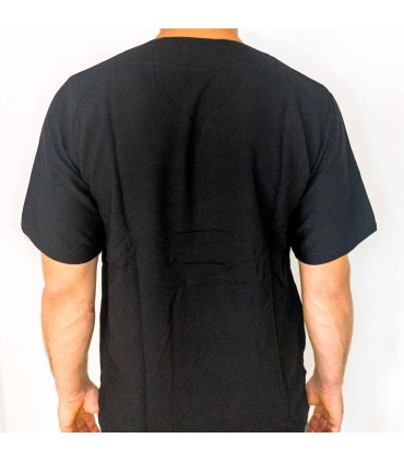 Black Shirt Moroccan Shirt Decorated Embroidery Arabic Style Model Kamis