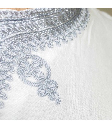 Camisa Blanca Camiseta Marroqui Decorada Bordados Estilo Árabe Modelo Kamis