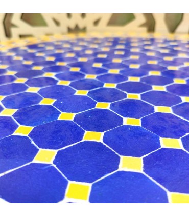 MESA DE MOSÁICO JARDIN TERRAZA PATIO - REDONDA - ZELLIGE- AZULEJOS FEZ - MODELO AGADIR DAUR
