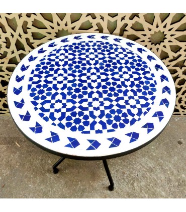 Mesa andaluza de mosaico artesanal para jardim e terraço: um toque de charme árabe para o verão Modelo Tarudan 2