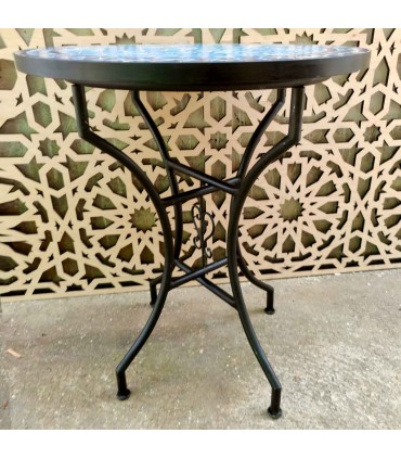 Table mosaïque andalouse faite à la main, terrasse de jardin, été arabe, modèle Aadi Samawi