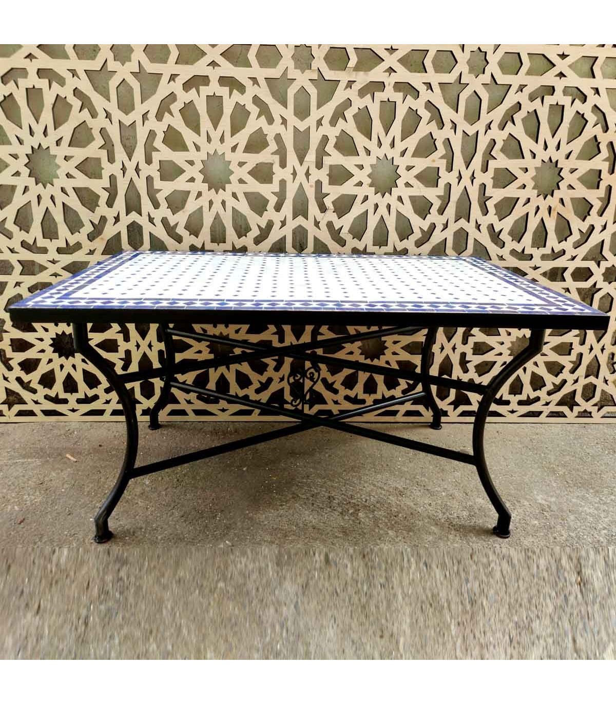 Outdoor-Mosaik-Tisch, Garten, niedrige Terrasse, Chill-out, marokkanisches Kunsthandwerk, andalusische Heimdekoration, Modell Aa