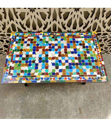 Mesa de mosaico ao ar livre jardim baixo terraço relaxar artesanato marroquino andaluz decoração de casa modelo mulawan