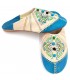 Moroccan Slipper Woman - Turquoise Color - Genuine Leather Moroccan Crafts - Azrar Model