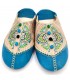 Pantofole Marocchine da Donna - Colore Turchese - Artigianato Marocchino in Pelle Autentica - Modello Azrar