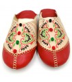 Pantofole Marocchine da Donna - Colore Rosso - Artigianato Marocchino in Pelle Autentica - Modello Azrar