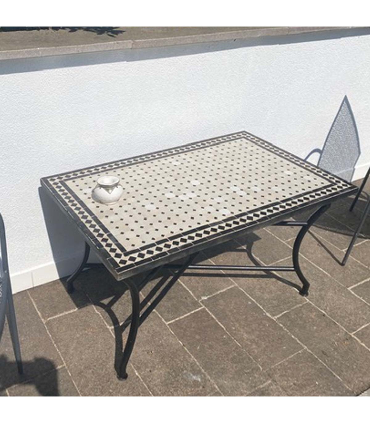 Outdoor-Mosaiktisch, Garten, niedrige Terrasse, Chill-out, marokkanisches Kunsthandwerk, andalusische Heimdekoration, Modell Aad