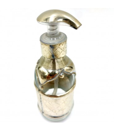 Portasapone da Bagno in Ottone Argentato Sbalzato: Decoro Marocchino in Stile Andaluso - Modello Suyayatun