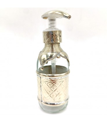 Porte-savon en laiton argenté gaufré pour la salle de bain : décoration marocaine de style andalou - Modèle Suyayatun