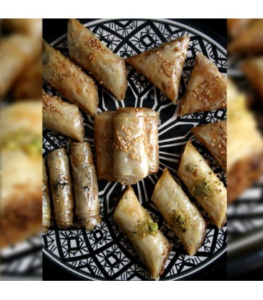 Packung Mini-Araber-Kuchen mit Nüssen und Honig, 15 Einheiten, sortiert, vegetarisch