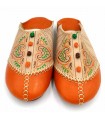 Moroccan Slipper Woman - Color Orange - Moroccan Craftsmanship Authentic Leather - Azrar Model