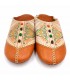 Chinelo Marroquino Feminino - Cor Castanho Claro - Couro Genuíno Artesanato Marroquino - Modelo Azrar