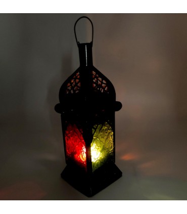 Lanterna a candela sul tavolo - Decorazione marocchina - Multicolor - Modello Arkan Murabba
