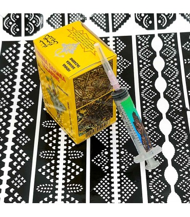 Kit Tatuaje Temporal Natural Henna Marroquí Tazarine + Plantilla + Jeringuilla