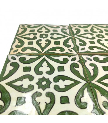 Andalusische Zellige Nazari-Mosaikfliese 15 x 15 cm – handgefertigt – Modell 93