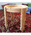 Table de broyeur basse en bois sculpté Chakki - Modèle Khashab Beldi